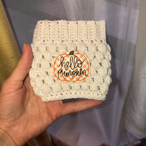 Hello Pumpkin Coffee Sleeve, Fall Coffee Cozy - Picture 2 of 4